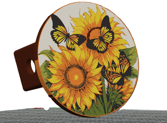 Sunflower & Butterfly Hitch Cover — 3D Printed Trailer Hitch Plug