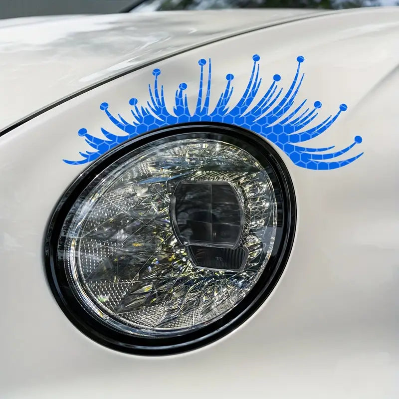 "Sparkle & Shine - Blue Reflective Eyelash Decals for Jeep Wrangler & Gladiator! 🌟👀"