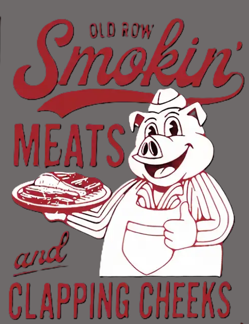 Old Row Smokin’ Meats – Funny BBQ Chef Pig Tee