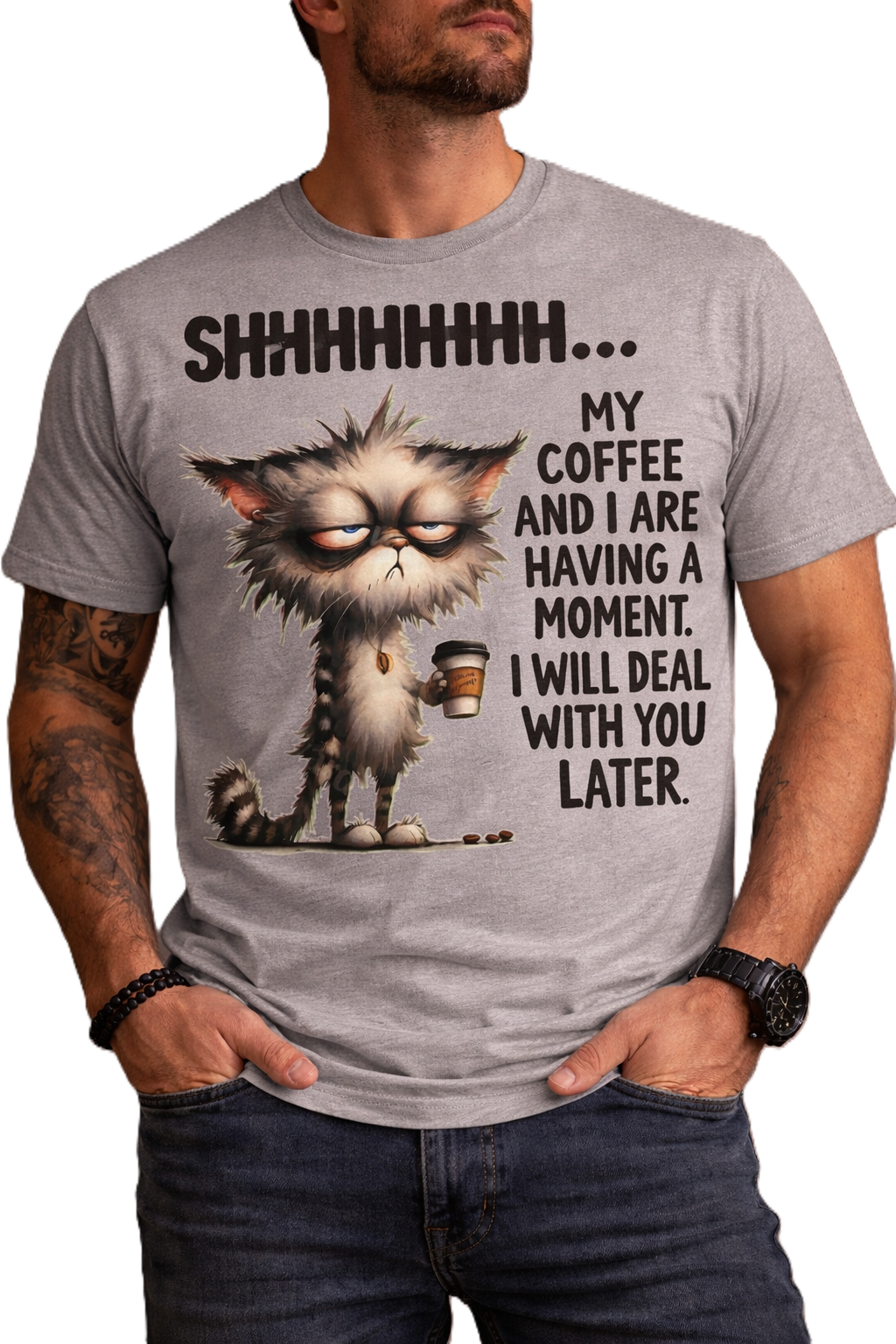 My Coffee and I Are Having a Moment – Grumpy Cat Humor Tee