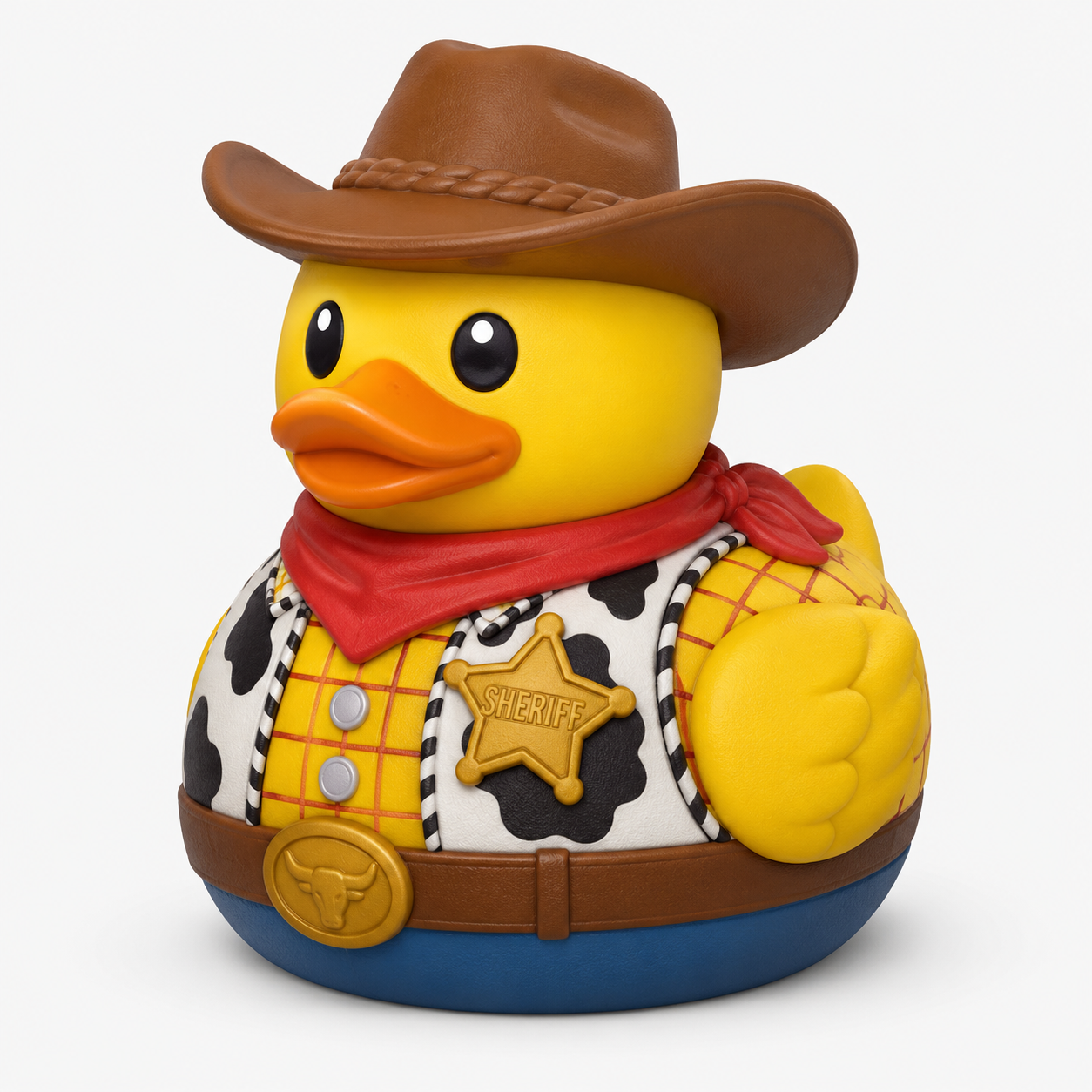 Sheriff Duck cowboy collectible rubber duck with hat and badge