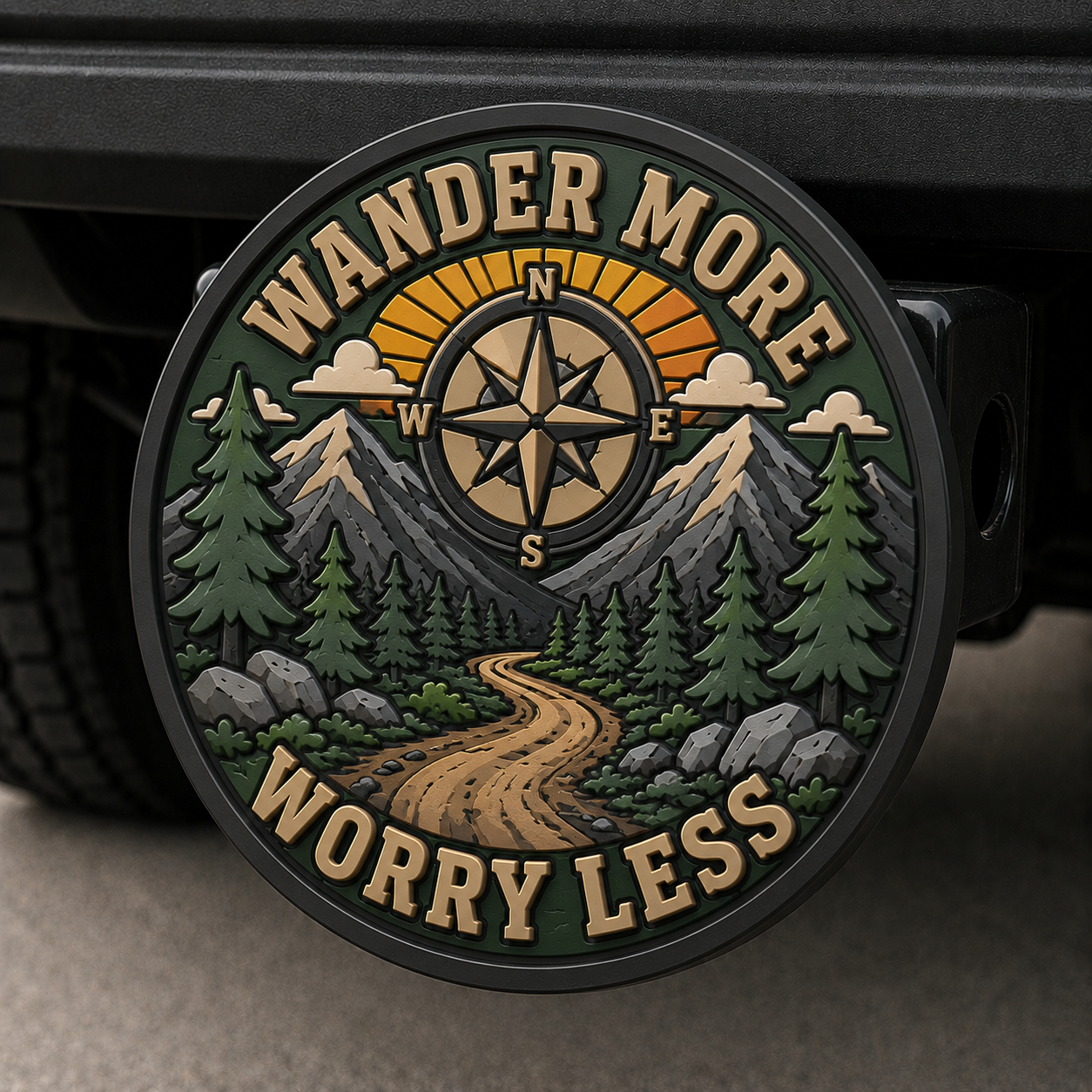 Wander More Worry Less Hitch Cover