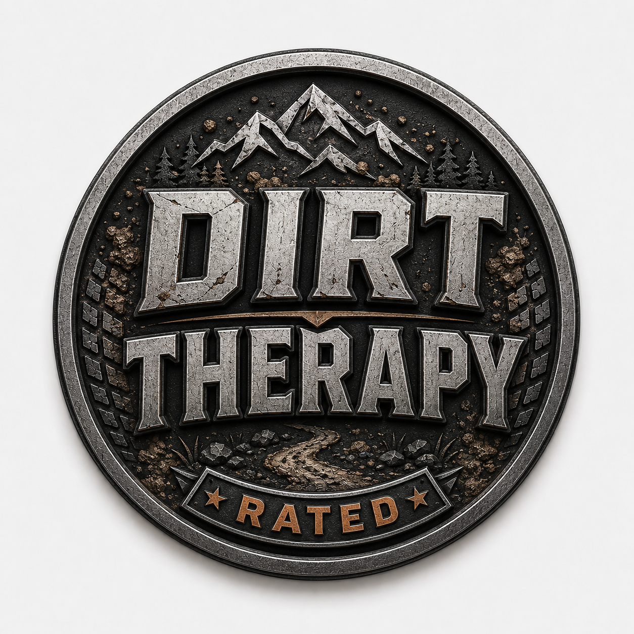 Dirt Therapy Rated Jeep Badge