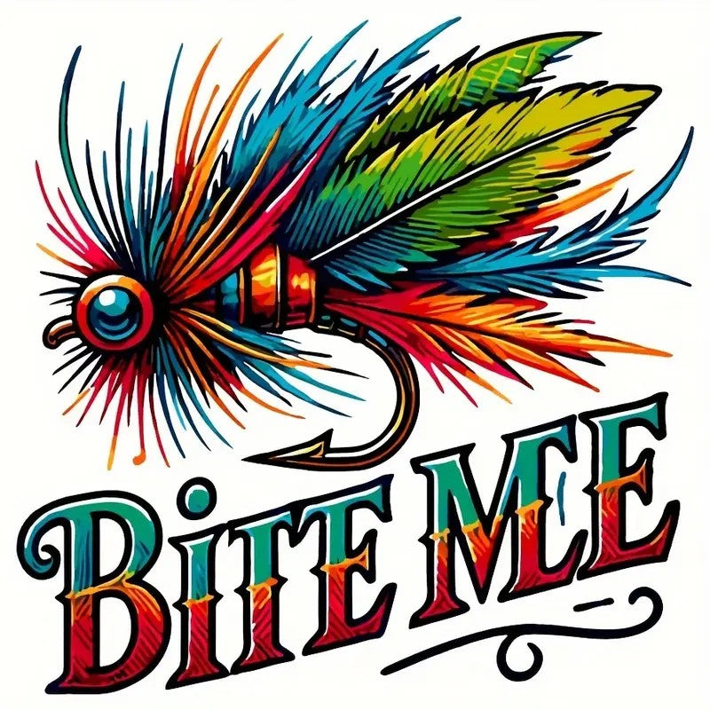 Bite Me – Colorful Fishing Fly Graphic Tee