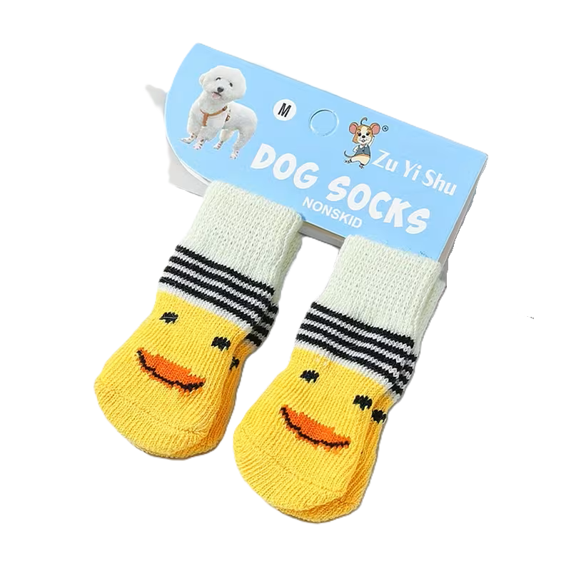 Duck Pattern Nonskid Dog Socks – Size S