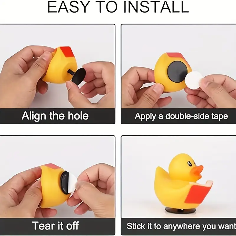 10pcs Self-Adhesive Rubber Duck Hangers with Double-Sided Stickers - Durable ABS Plastic for Jeep & Car Dashboard Displays - Perfect Gift for Duck Collectors, Rubber Duck Hangers