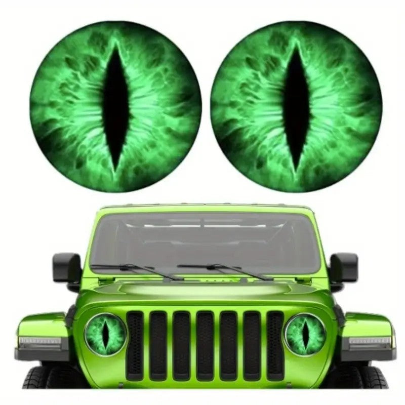 "Jeep Green Cat Eye Headlight Covers - Awaken the Beast Within! πΎπ"