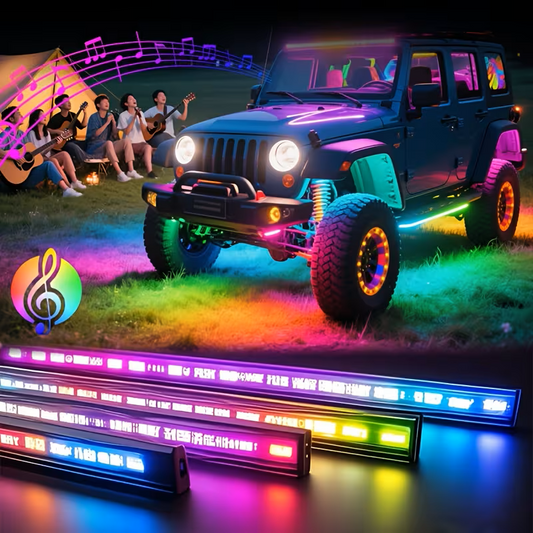 Jeep 4‑in‑1 Chassis Neon Light Kit – Multi‑Color, Remote + App Control