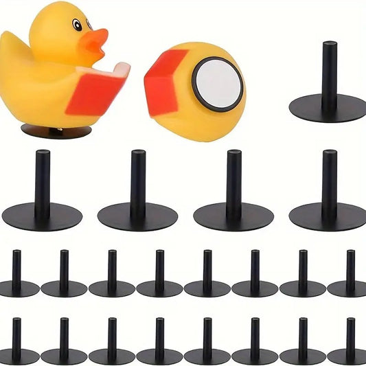 10pcs Self-Adhesive Rubber Duck Hangers with Double-Sided Stickers - Durable ABS Plastic for Jeep & Car Dashboard Displays - Perfect Gift for Duck Collectors, Rubber Duck Hangers