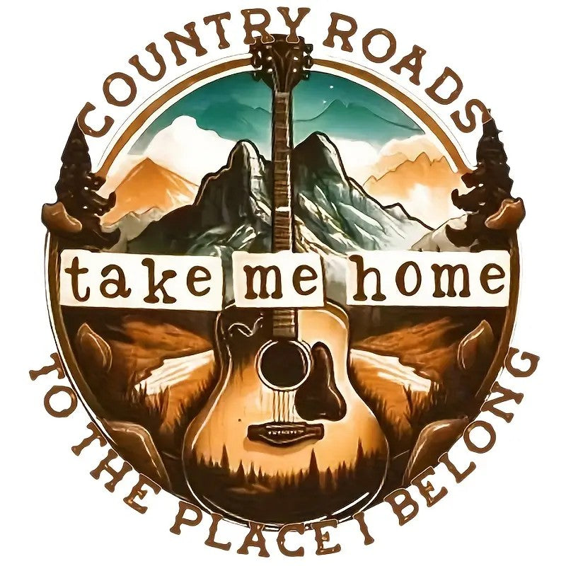 Country Roads – Take Me Home Scenic Guitar Tee