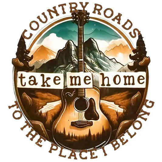 Country Roads – Take Me Home Scenic Guitar Tee