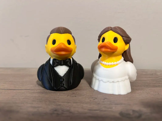 Wedding Ducks - Bride & Groom Rubber Duck Set