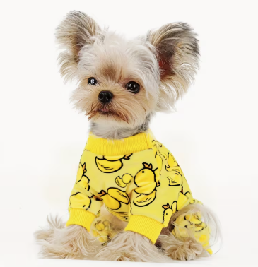 Duck Pet Jumpsuit – Cute Yellow Outfit for Small Pets