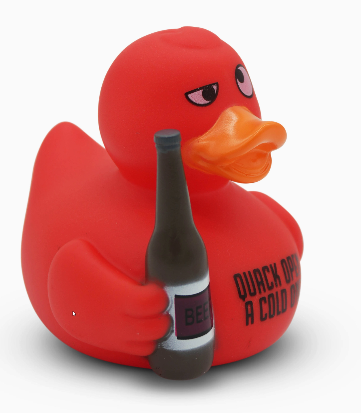 Quack Open a Cold One Rubber Duck