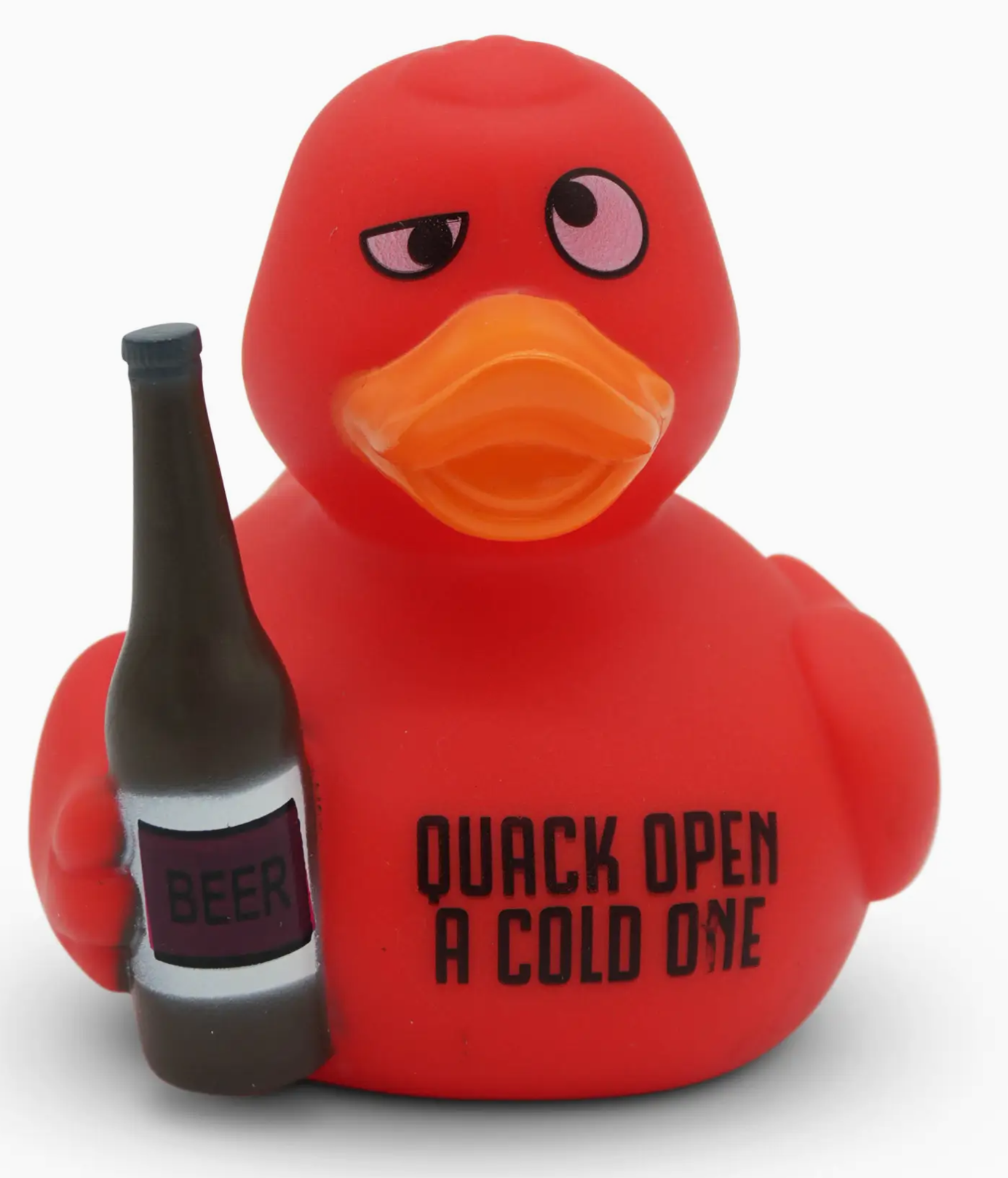 Quack Open a Cold One Rubber Duck