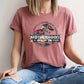 Motherhood Is a Walk in the Park – Floral Dino Mom Tee