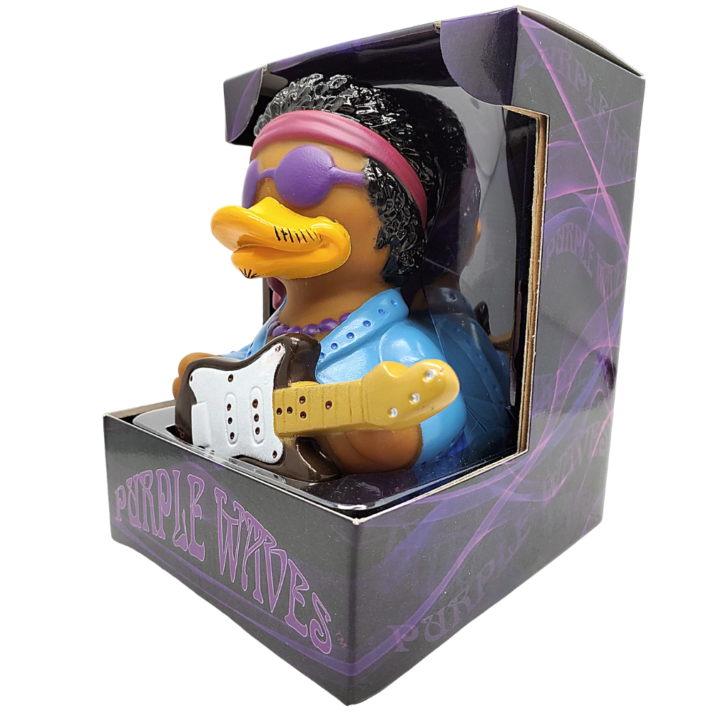 Purple Waves Rubber Duck Collectible - Groovy Rock 'n' Roll Icon!