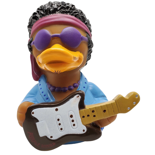 Purple Waves Rubber Duck Collectible - Groovy Rock 'n' Roll Icon!