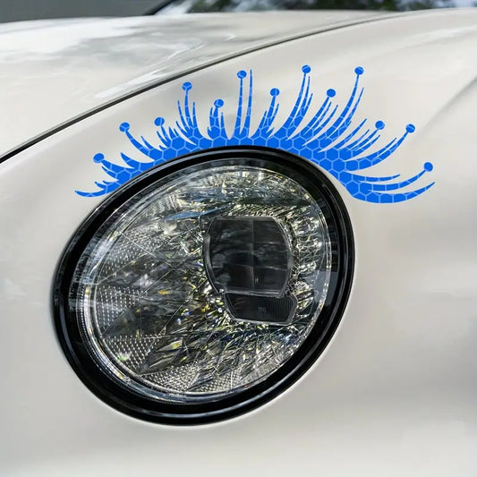 "Sparkle & Shine - Blue Reflective Eyelash Decals for Jeep Wrangler & Gladiator! 🌟👀"