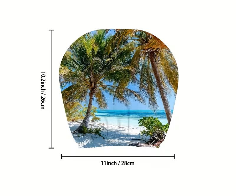 Tropical Beach Car Headrest Covers – Palm Tree Paradise