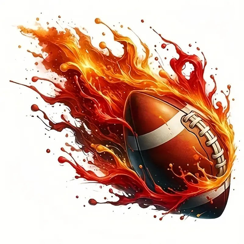 Flaming Football – High‑Energy Sports Graphic Tee