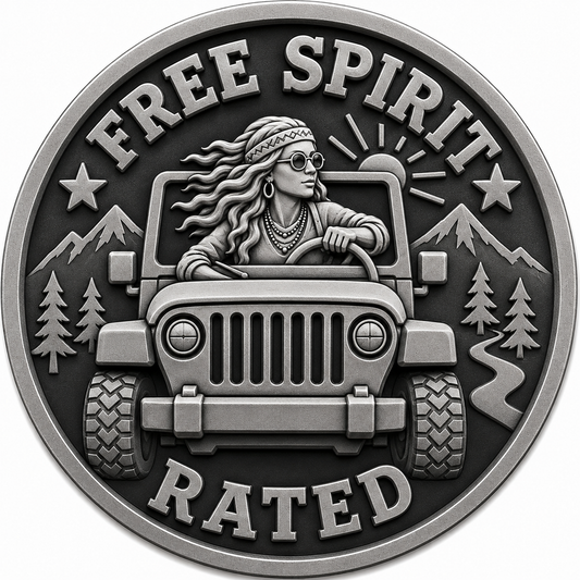 Free Spirit Rated Jeep Badge
