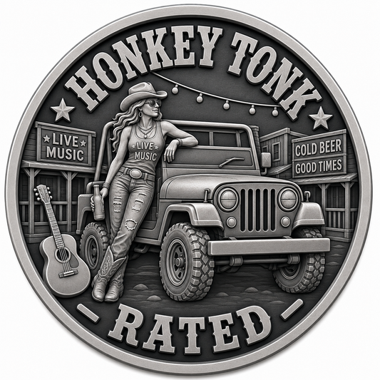 Honkey Tonk Rated Jeep Badge