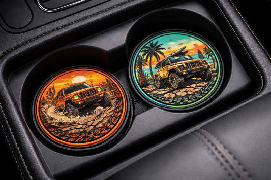 Custom Off‑Road Adventure Cup Coasters