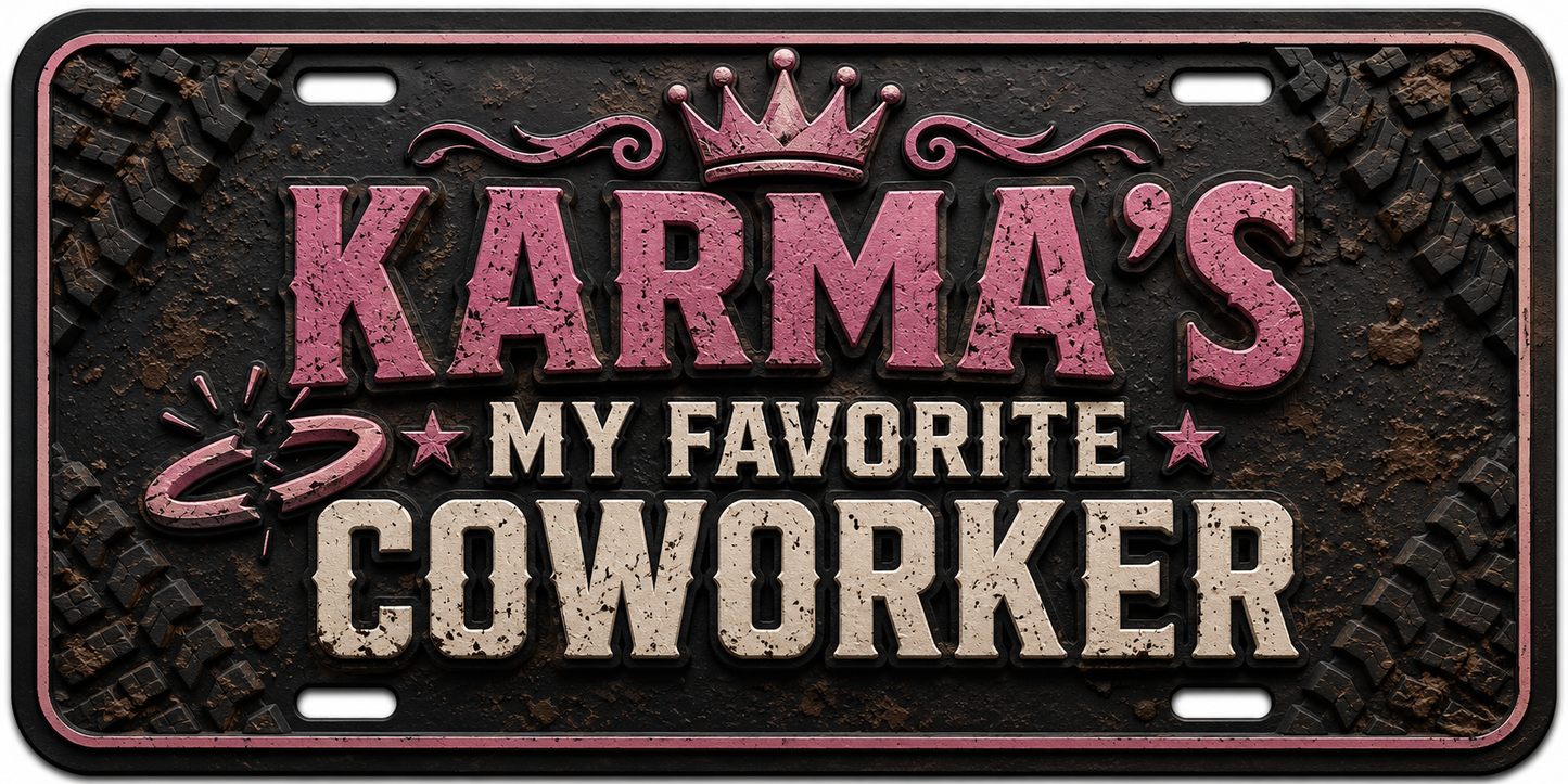 Karma's My Favorite Coworker License Plate