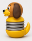 Slinky Dog Duck 3D printed figure side view showing spring body