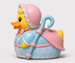 Bo Peep Duck 3D printed figure side view showing pink polka dot dress and blue crook