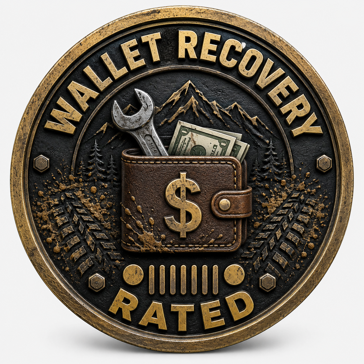 Wallet Recovery Rated Jeep Badge
