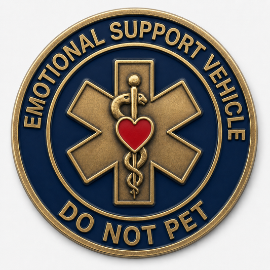 Emotional Support Vehicle Do Not Pet Jeep Badge