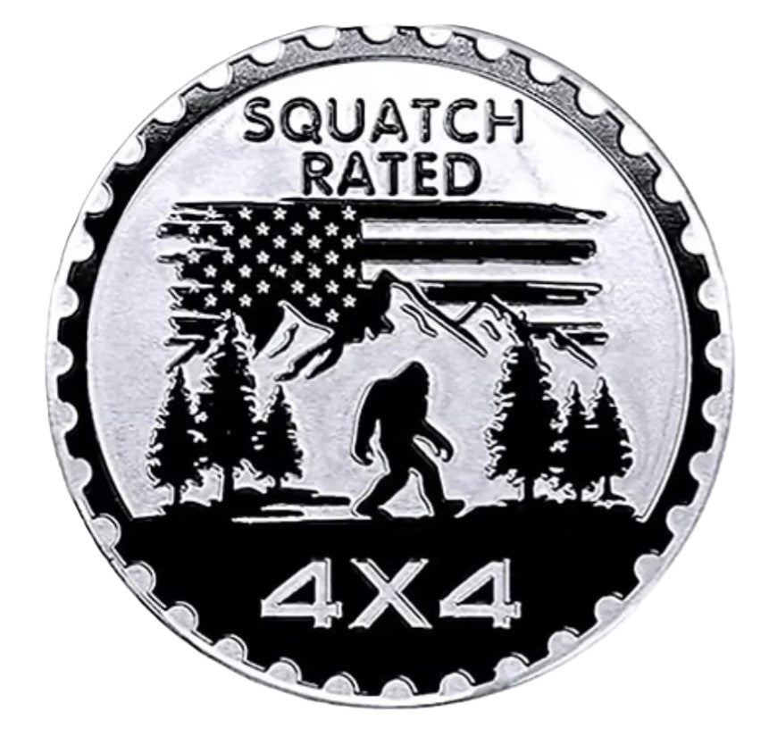 Squatch Rated 4x4 Badge – For Drivers Who Roam Where Legends Live