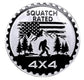 Squatch Rated 4x4 Badge – For Drivers Who Roam Where Legends Live