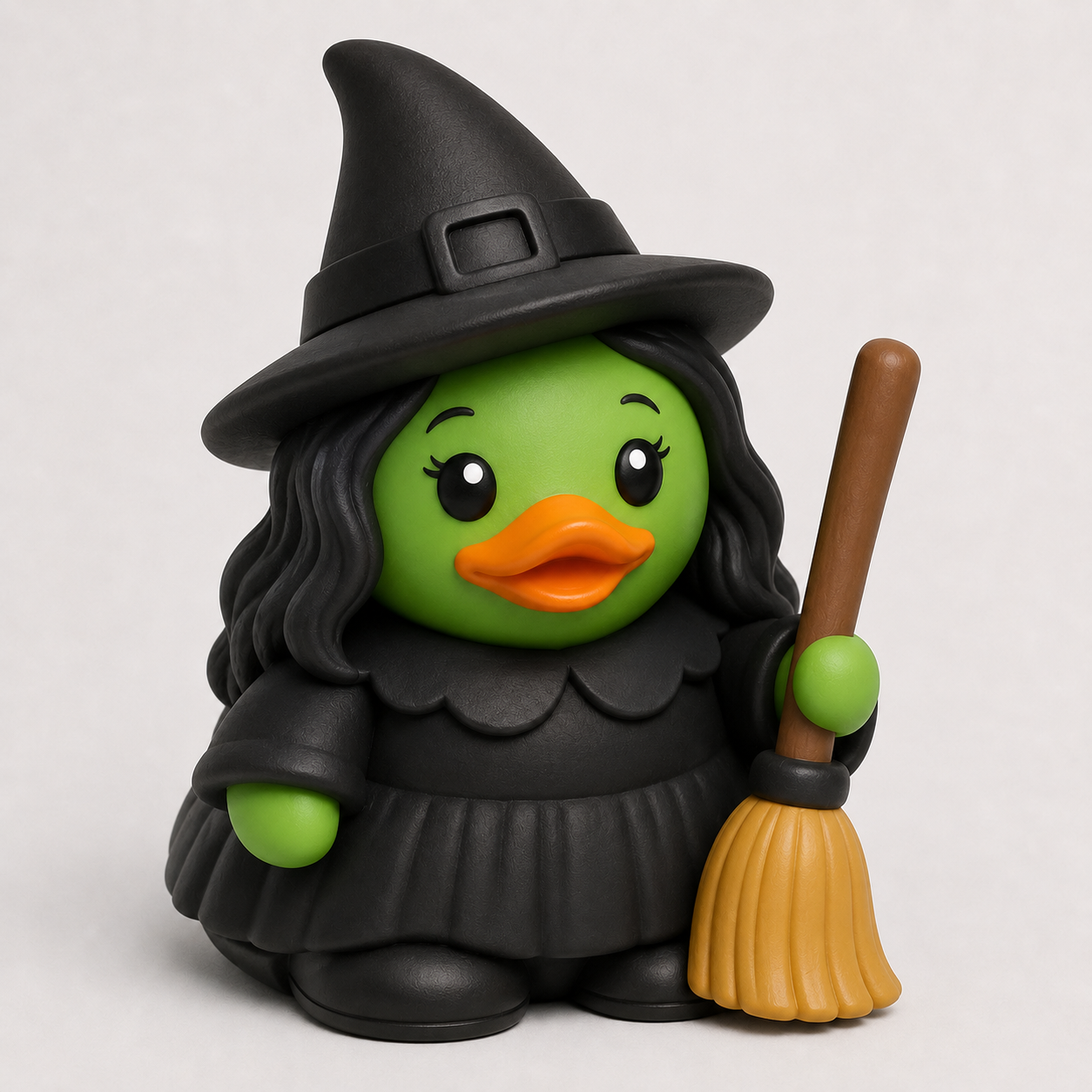 Wicked Witch Jeep Duck with black hat and broomstick