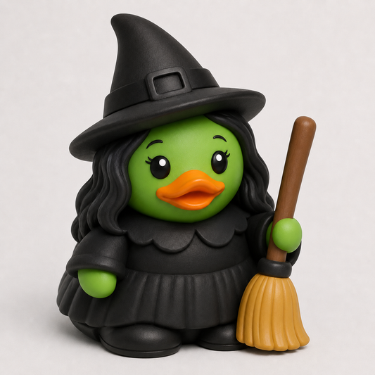 Wicked Witch Jeep Duck with black hat and broomstick