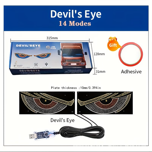 2 PC Devil’s Eye Car LED Accent Lights – Multi‑Mode USB Eyes