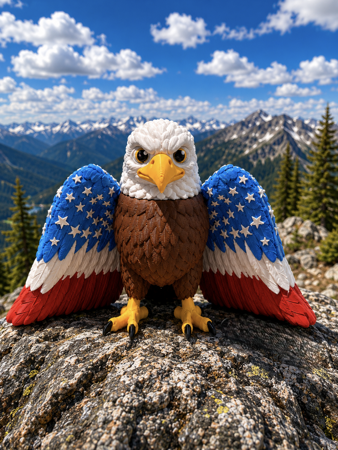 Patriotic Bald Eagle Figurine