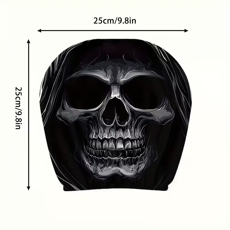 Grim Skull Car Headrest Covers – Hooded Reaper Design (Set of 2)