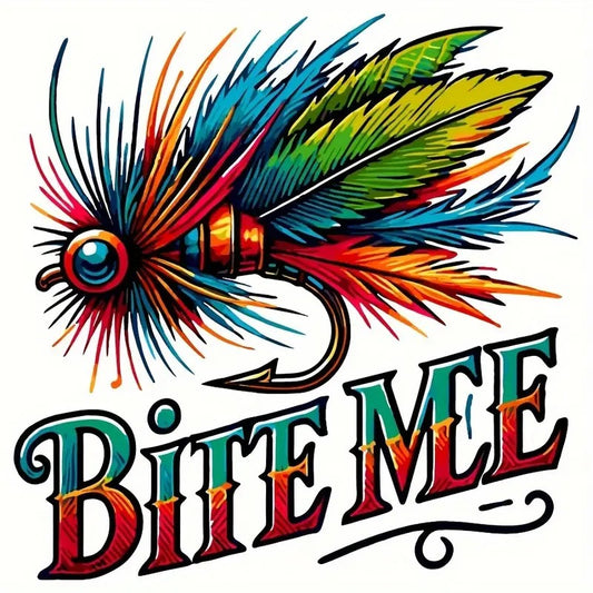 Bite Me – Colorful Fishing Fly Graphic Tee