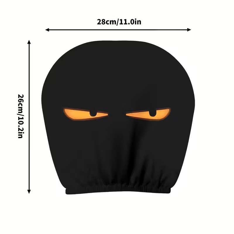 Glowing Eyes Car Headrest Covers – Mischievous Look (Set of 2)