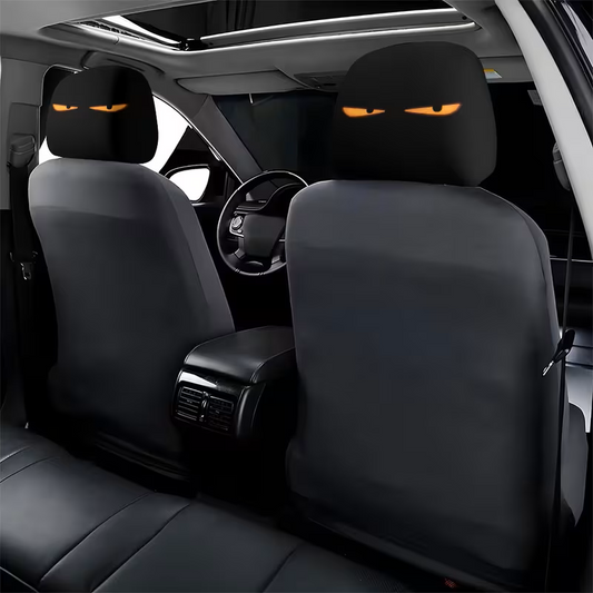 Glowing Eyes Car Headrest Covers – Mischievous Look (Set of 2)
