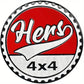 Stylish "Hers 4x4" Emblem Badge - Add Flair to Your Ride!