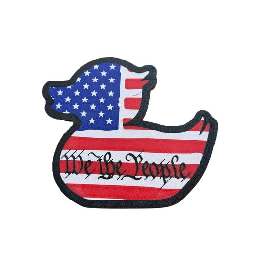 Patriotic Duck Trailer Hitch Cover – “We the People” Design