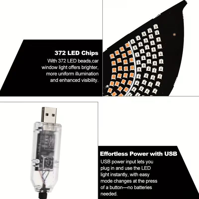 Jeep Rear Window LED “Eyes” Display – USB Powered, Multi‑Mode