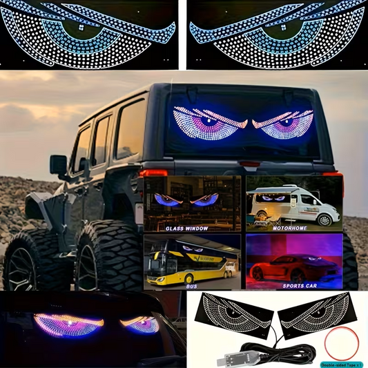 2 PC Devil’s Eye Car LED Accent Lights – Multi‑Mode USB Eyes