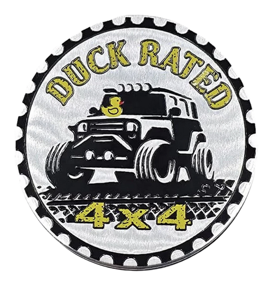 Duck Rated 4x4 Badge – A Fun Nod to the Jeep Ducking Tradition