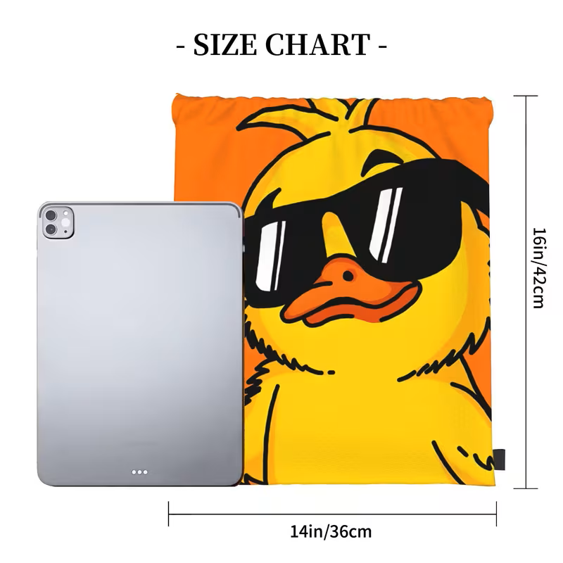 Duck Drawstring Backpack – 16in Cinch Bag for Ducks & Personal Items