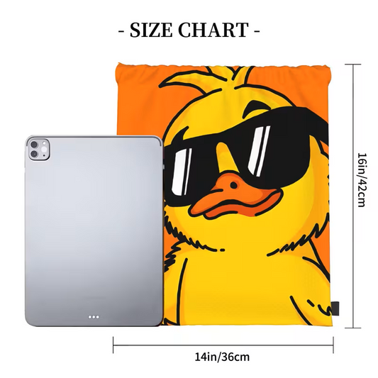 Duck Drawstring Backpack – 16in Cinch Bag for Ducks & Personal Items